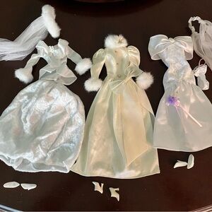 Barbie Elegant White and Cream Dresses With Shoes
